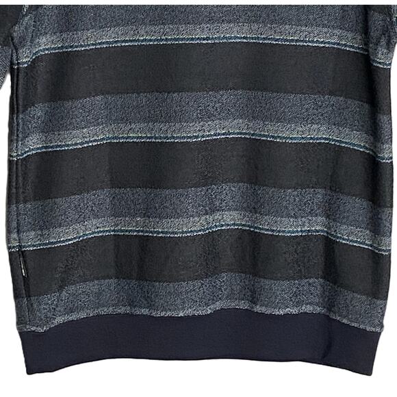 Quiksilver Pullover Hoodie Long Sleeve Men's Small Drawstring Blue Stripe NEW - Picture 6 of 13